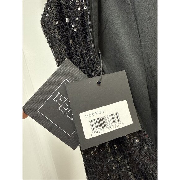 MAC DUGGAL Size 2 Black 11280 SEQUINED HALTER NECK Bow Formal GOWN Dress Prom - Picture 11 of 11